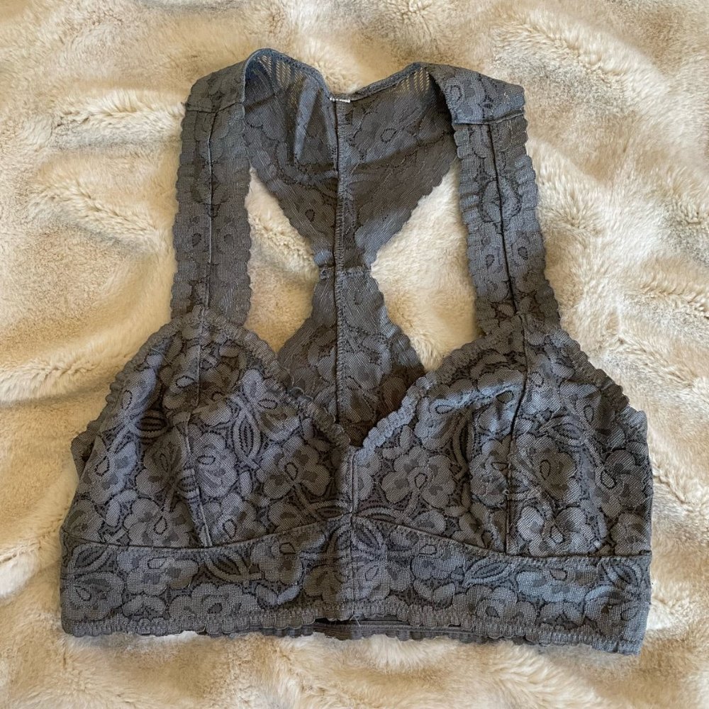 Free People Gray Lace Bralette, Size Small, Excellent Condition!